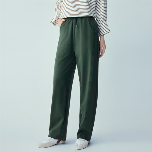 佐丹奴裤子女2026年夏纯棉抽绳松紧腰运动卫裤休闲弯刀裤05416458 - 图3