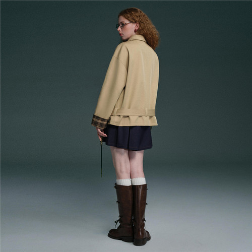 [哈利波特联名]佐丹奴女装2026年春印花拼接翻领风衣外套18375225 - 图3