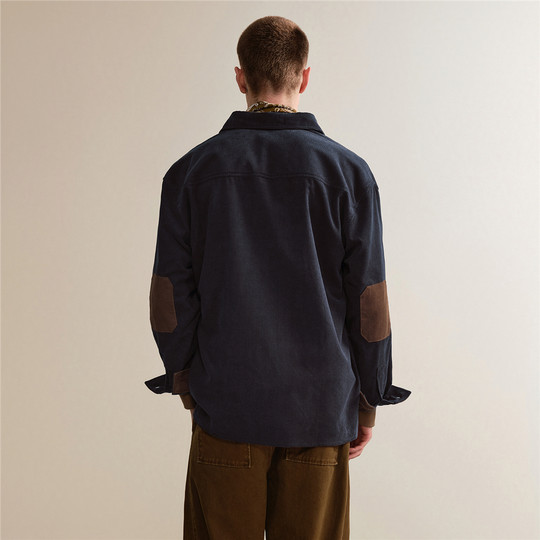 Giordano pointed collar long sleeve shirt corduroy