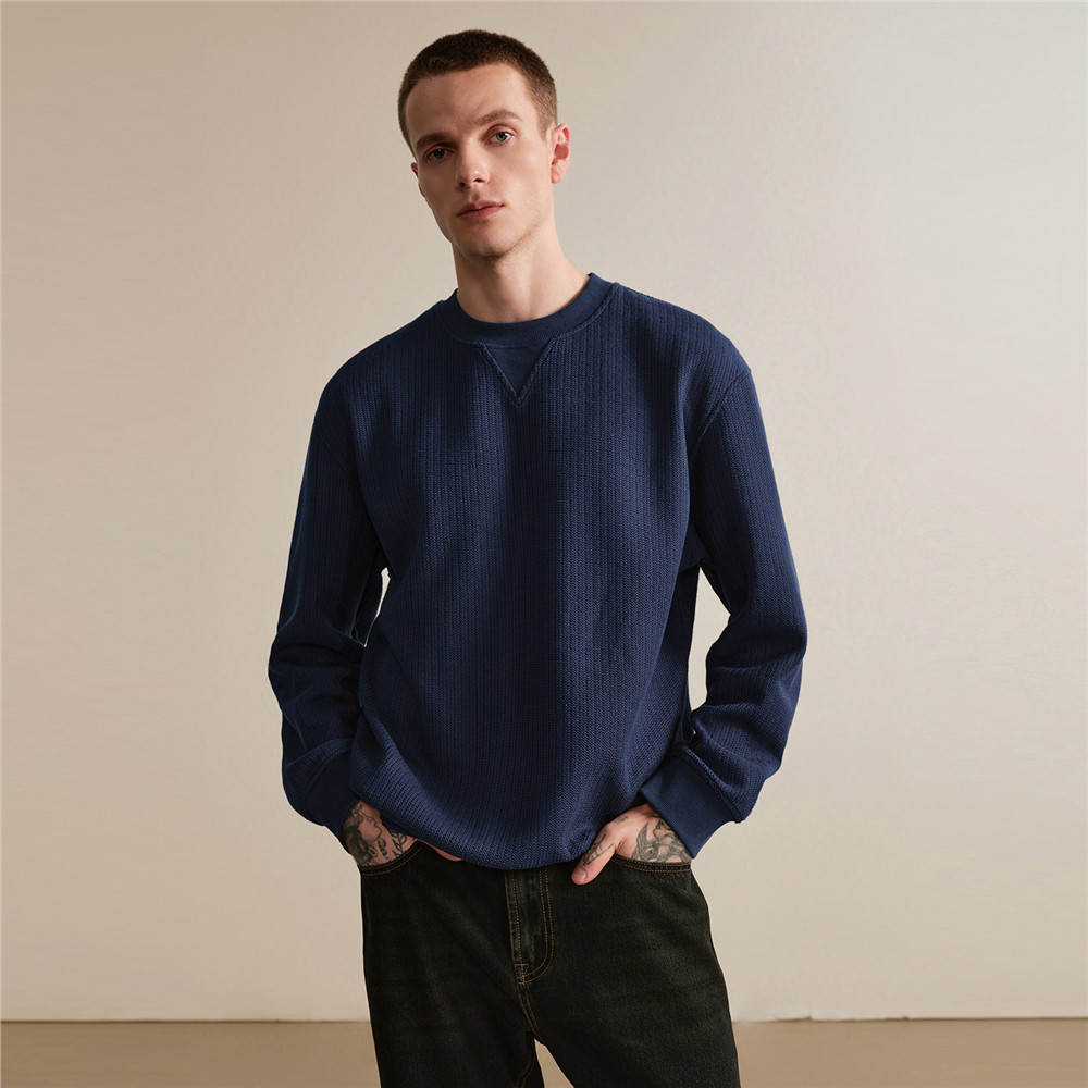 设计师款佐丹奴落肩袖宽松卫衣男新款肌理感圆领套头上衣18025808,淘宝优惠券,粉丝福利购,淘宝优惠卷