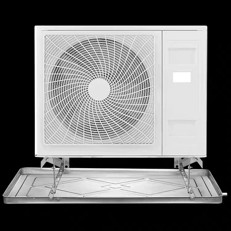 空调外机接水盘带排水管不锈钢加厚1-5P通用室内外机滴水积水托盘 - 图0