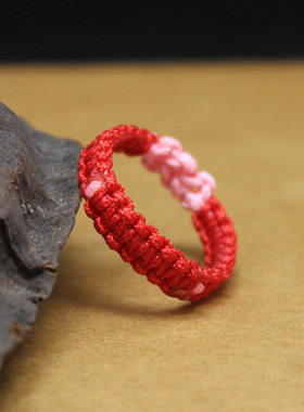 红绳原创手工学生戒指抖音同款