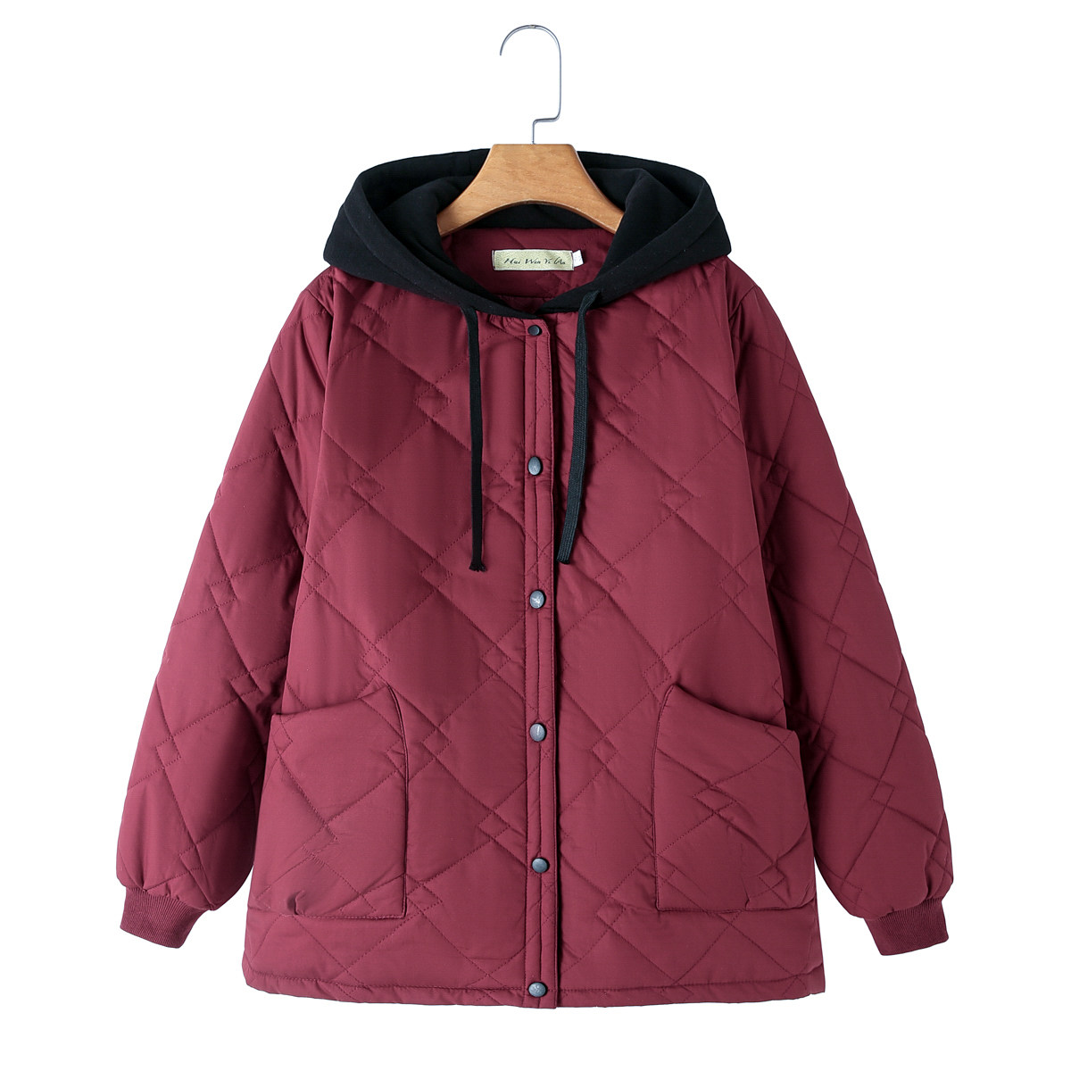 胖妈妈大码全棉棉袄女棉服帽子宽松中老年撞色假两件保暖棉衣外套,淘宝优惠券,粉丝福利购,淘宝优惠卷