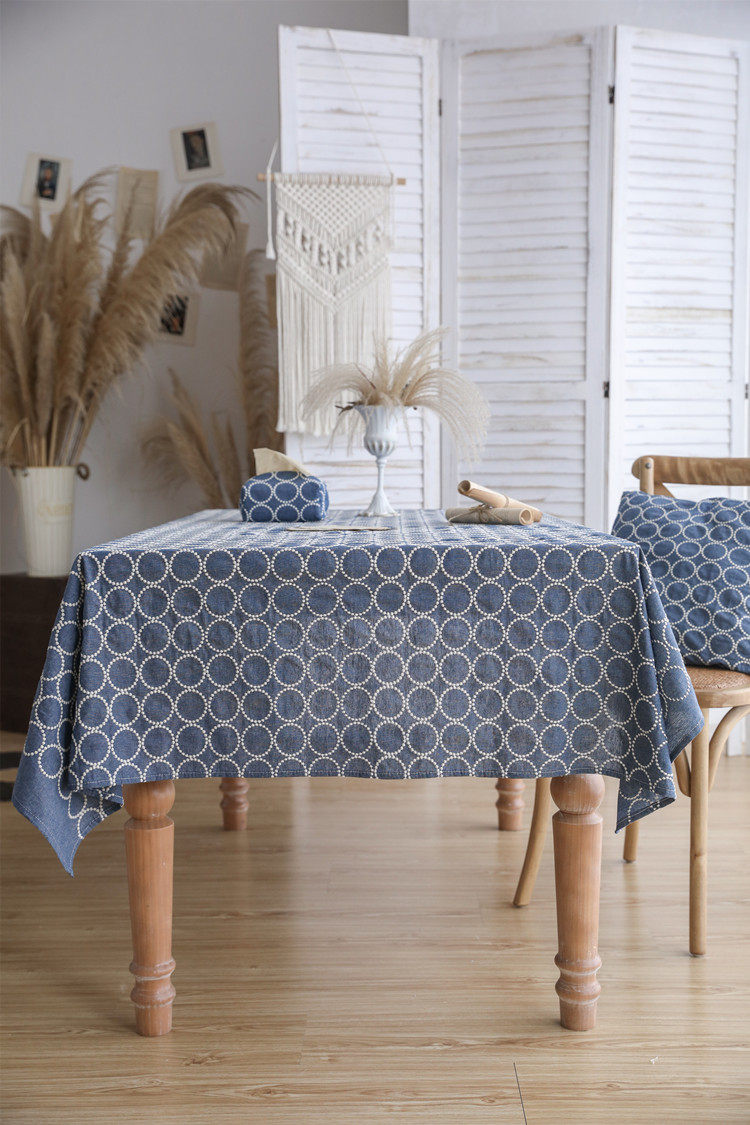 日式铃鼓轻奢高级感简约刺绣桌布 北欧INS田园小清新花卉茶几布,淘宝优惠券,粉丝福利购,淘宝优惠卷