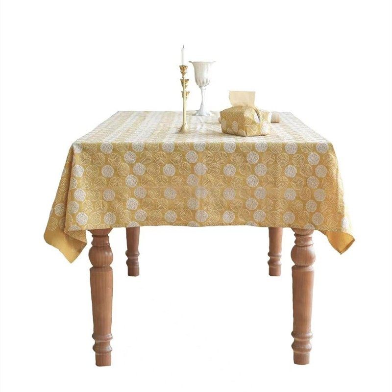 日式铃鼓轻奢高级感简约刺绣桌布 北欧INS田园小清新花卉茶几布,淘宝优惠券,粉丝福利购,淘宝优惠卷