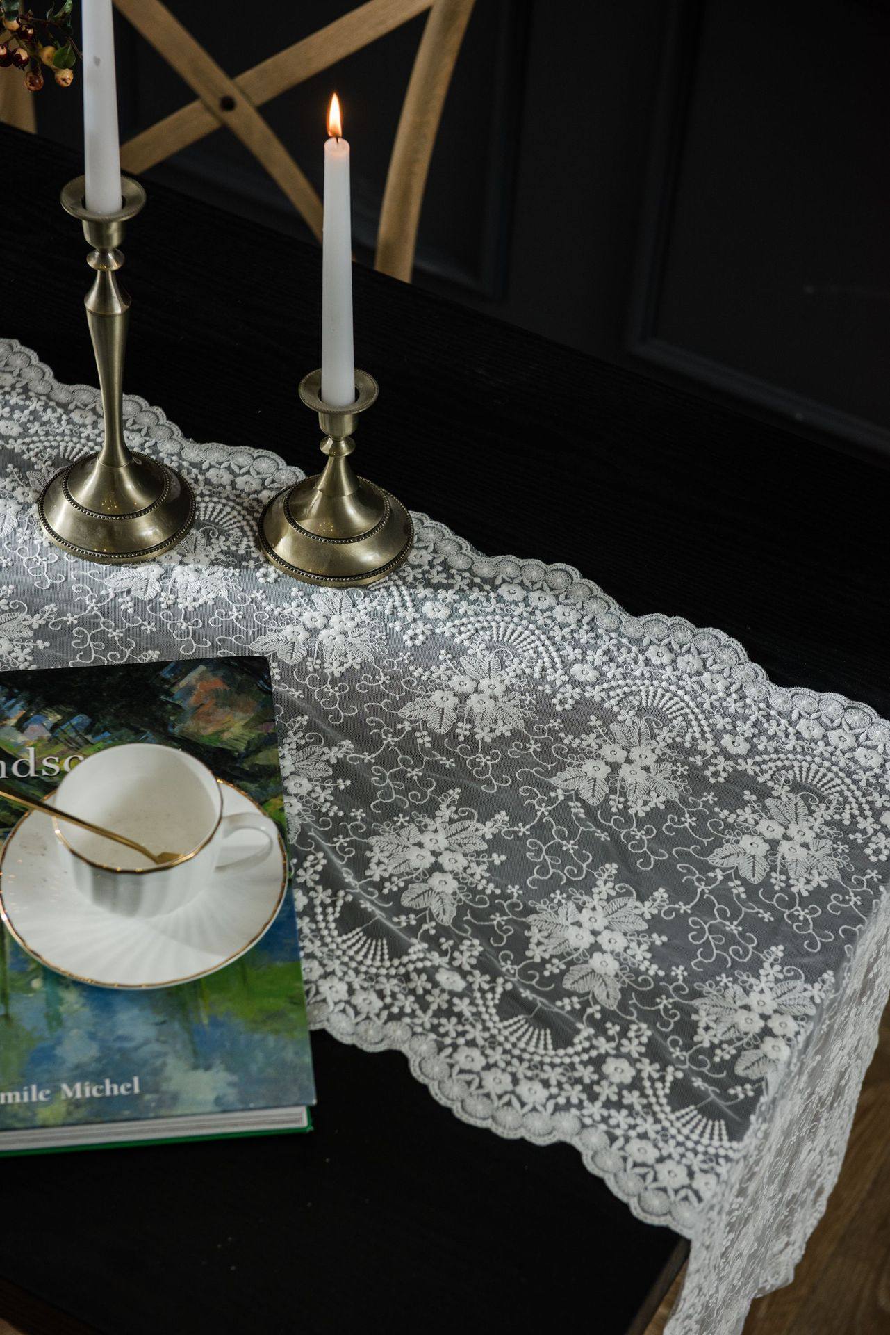 法式复古奢华花丛刺绣蕾丝桌旗 北欧INS镂空美式田园小清新柜巾,淘宝优惠券,粉丝福利购,淘宝优惠卷