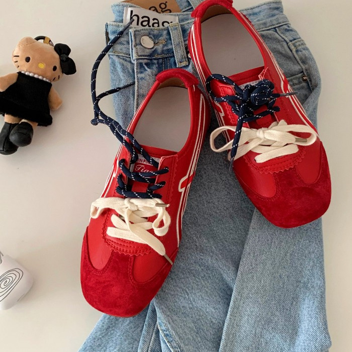 Opening自制女鞋复古方头德训鞋百搭洋气网红miu风时髦小红鞋舒适 - 图0
