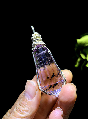 紫水晶双尖柱十二面能量柱