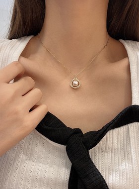 镀14K金色天然珍珠项链