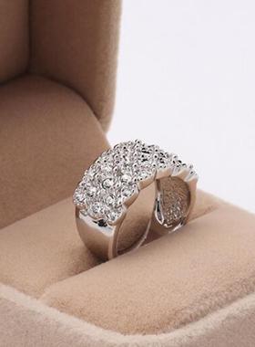 欧美风钻石夸张水晶仿真饰品戒指