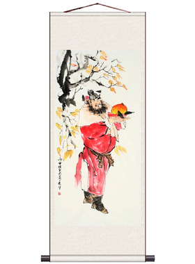 桃园结义三国人物挂画西游记卷轴画丝绸挂画茶楼装饰人物画项羽画