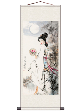 古典风仕女茶楼读书作画抚琴图