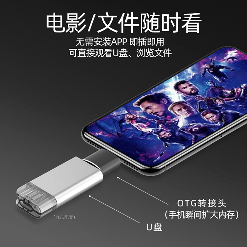 手机读卡器OTG转接头适用于苹果手机插u盘转接otg头ipad读取外设