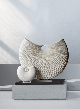 样板间玄关软装抽象木雕摆件售楼部展厅雕塑艺术品酒店大堂装饰品