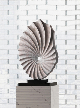 酒店样板间抽象木雕竖高玄关装饰摆件客厅电视柜艺术雕塑家居饰品