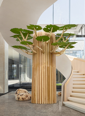 造景抽象装饰树艺术装置室内大型落地摆件营销中心售楼处软装定制