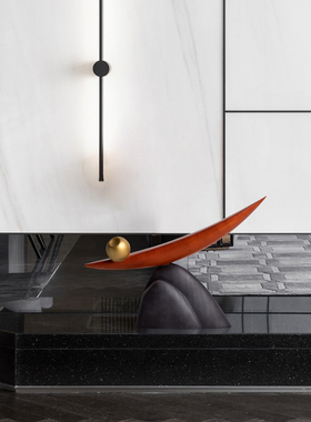 酒店样板间创意抽象船型木质艺术品摆件客厅电视柜玄关装饰品摆放