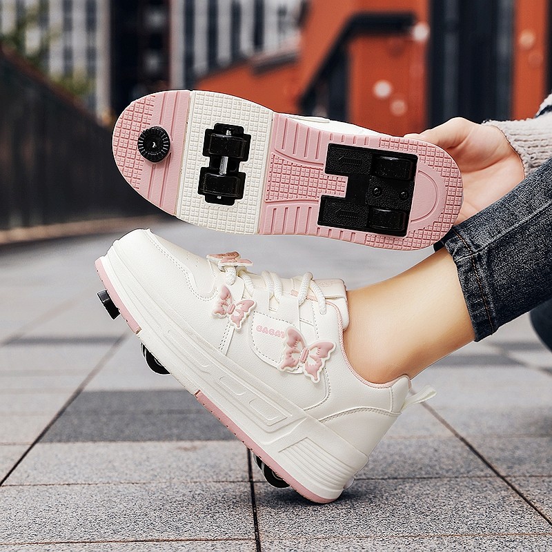 女童鞋子暴走轮滑鞋四轮一键可收缩带刹车儿童运动隐形飞行运动鞋,淘宝优惠券,粉丝福利购,淘宝优惠卷