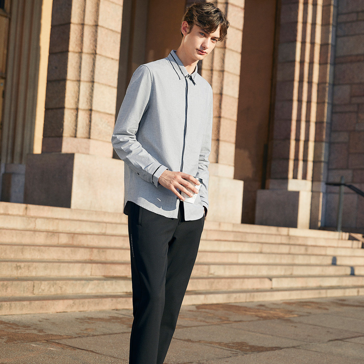 马克华菲长袖男春秋款韩版潮流衬衫 马克华菲衬衫