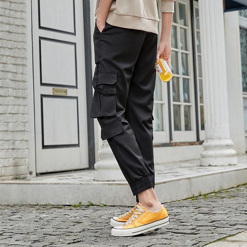 马克华菲2020夏季束脚男工装裤子 马克华菲休闲裤