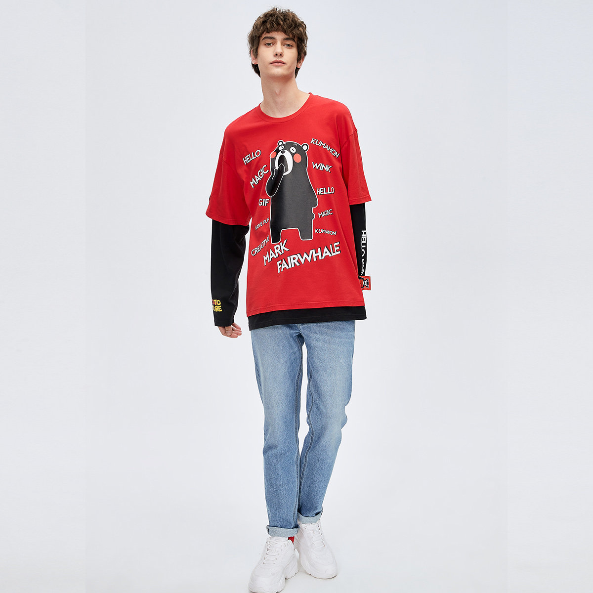 马克华菲熊本熊联名款长袖男士t恤 马克华菲T恤