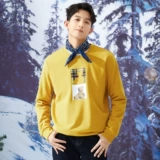 Мультяшная трендовая демисезонная осенняя толстовка подходит для мужчин и женщин, с медвежатами, круглый воротник