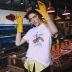 Mark Huafei Male 2018 Summer Ice Oxygen Bar Fun Tôm hùm In áo thun trắng nam - Áo phông ngắn áo ba lỗ nam Áo phông ngắn