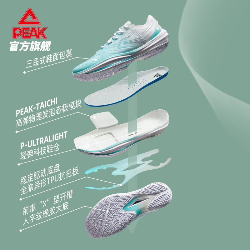 匹克态极轻灵3篮球鞋男蝴蝶穿花配色秋季新品实战球鞋低帮运动鞋