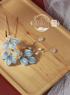 非遗绒花桂花发簪古典发饰