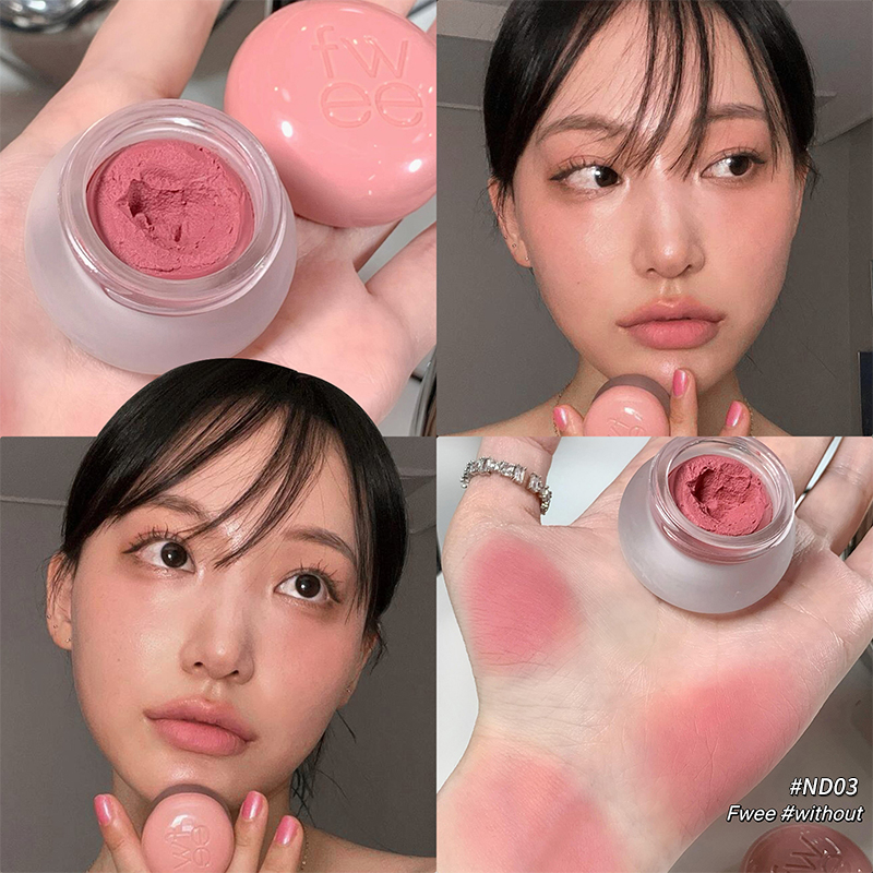 韩国fwee布丁腮红膏唇颊多用霜3D光泽唇彩Without口红唇泥唇釉 - 图0
