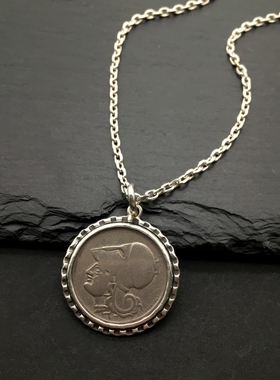 1926希腊戎装雅典娜女神吊坠