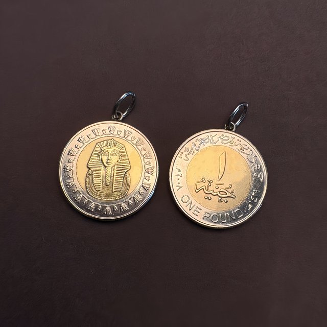 Genuine two-color coin bimetal pendant