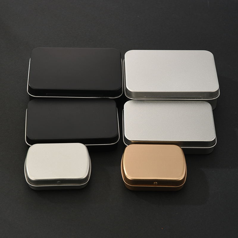 翻盖小铁盒糖盒马口铁盒子金属包装便携药盒u盘首饰长方形收纳盒 - 图1