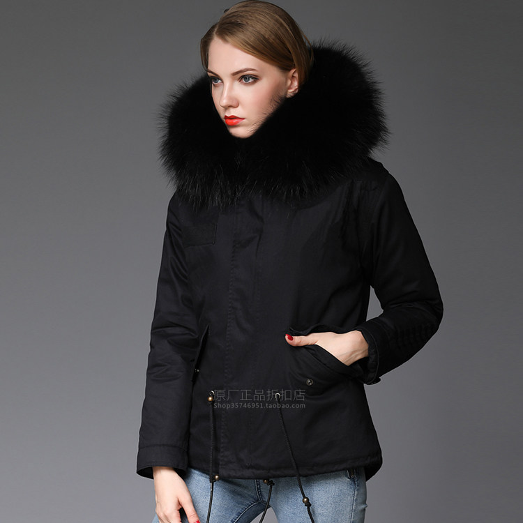 冬新品潮牌黑色大毛领可拆卸显瘦派克服大码女士加厚棉衣外套短款,淘宝优惠券,粉丝福利购,淘宝优惠卷
