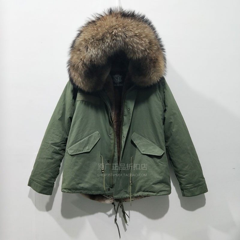 INS潮牌男士派克王短款大码棉服加绒大毛领可拆派克服军绿尼克服,淘宝优惠券,粉丝福利购,淘宝优惠卷