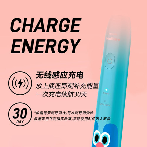 飞利浦儿童电动牙刷HX2446软毛全自动3-6-10-12岁宝宝防蛀牙2432 - 图2