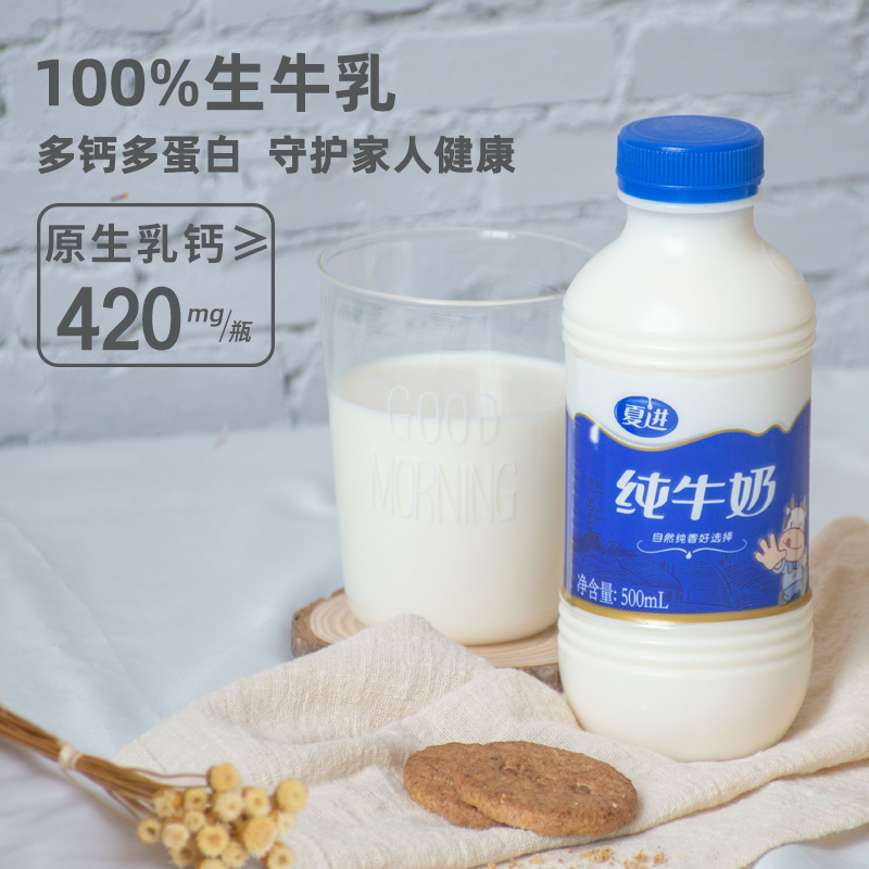 夏进纯牛奶500ml*12瓶装整箱宁夏塞上牧场官方旗舰店全脂营养牛奶 - 图2