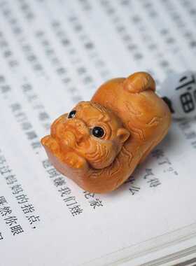 崖柏木雕十二生肖虎随身钥匙扣中式小巧萌系可爱包包挂件礼物饰品
