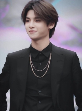 黄明昊混搭风原宿双层毛衣链