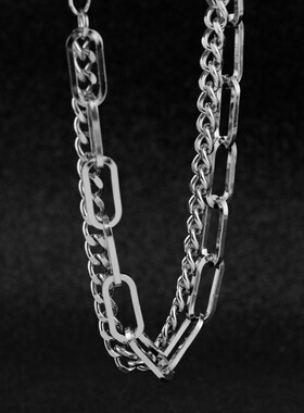 双层韩版钛钢链条欧美风配饰手环