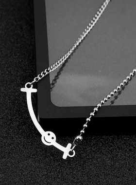 微笑日韩风钛钢不掉色短项链