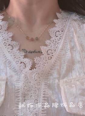 古丽925纯银彩色碧玺项链女水晶锁骨链INS冷淡风2026年新款潮高级