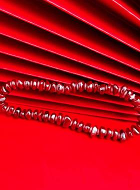 天然辰砂万山朱砂手串原矿石全透晶体随型算盘珠纳福手链高品