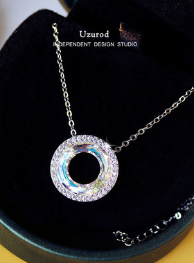 绝美意大利进口宝石圆圈项链s925