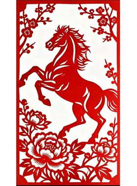 成品宣纸马剪纸 窗花 镂空 中国风 纸质成品 A4 A3