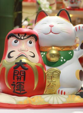 陶瓷招财猫创意家居摆件装饰