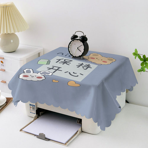 防水防油简约蕾丝家用打印机办公复传真机多用盖布电脑防尘罩遮盖 - 图0