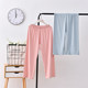 Nine-point pajama pants for women pure cotton knitted at home can be worn outside