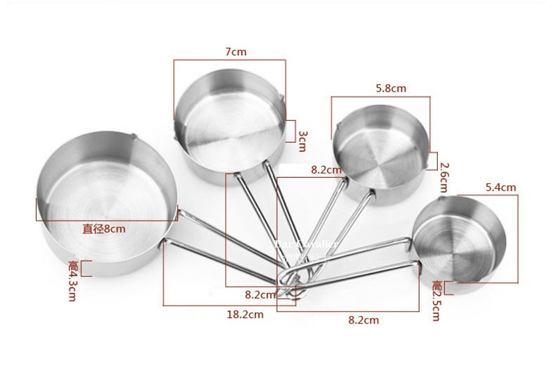 酒吧骑士 加厚304不锈钢量杯4件套 烘焙量勺量匙刻度杯茶匙食物称,淘宝优惠券,粉丝福利购,淘宝优惠卷