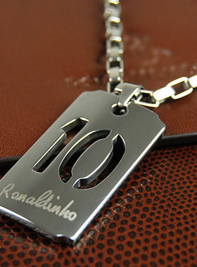 大气男士钨金幸运数字项链吊坠